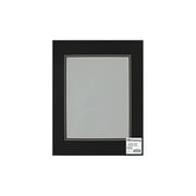 PA Framing Mat Double 14"x 18"/10"x 13" White Core Black/Black