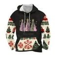 thumbnail image 1 of Sudadera con capucha para hombre, informal, con cordón, estampado navideño, deportiva, blusa de poliéster, 1 of 4