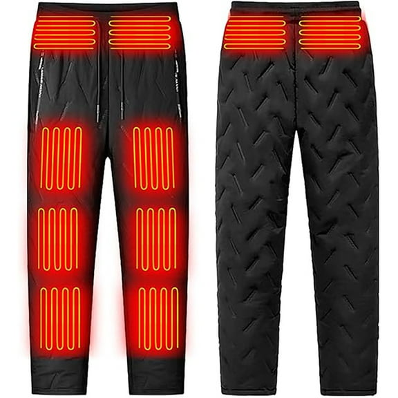 uikmnh Pants for Men 10 Heated Pants for Men Women Pants Thermal Outdoor Sweatpants with Zipper Pocket Size:6XL