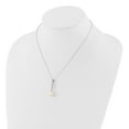 thumbnail image 4 of Sterling Silver Rhodium-plated Teardrop Freshwater Cultured Pearl and CZ 17 inch Necklace and Post Earrings Set, 4 of 6