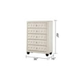thumbnail image 3 of Sophia Crystal Tufted Modern style 5-Drawer Chest made with wood in Cream, 3 of 5