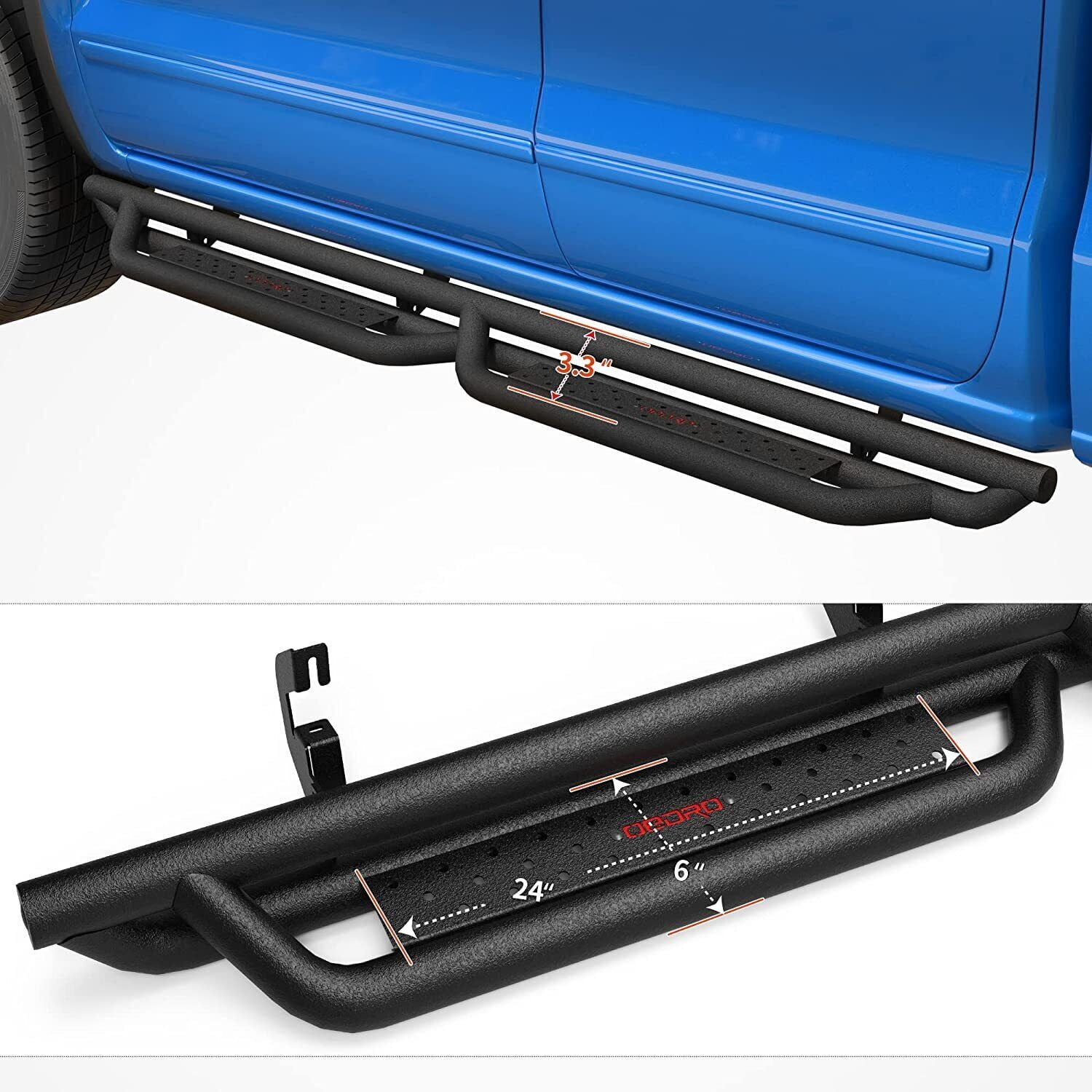 RVNI Bolt-on Drop Running Boards for 2007-2018 Chevy Silverado/GMC Sierra 1500 Crew Cab