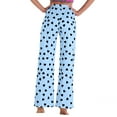 thumbnail image 5 of Lenpel Pajama Pants for Women Elastic High Waisted Drawstring Heart Printed Wide Leg Lounge Pants Comfy Casual Pj Bottoms(Blue,X-Large), 5 of 6