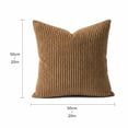 thumbnail image 2 of 20X20 Pillow Cover with Fine Stripe Corduroy, 20 by 20 Inches, Camel, for Living Room Sofa, Throw Pillow Case Insert Not Included, 2 of 3