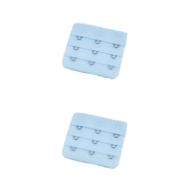 Guardurnaity Correa de extensión Extensores de sujetador Hebilla 3 Accesorios de gancho Sujetador Ganchos transpirables Botones Reemplazo 3 filas azul claro azul claro 2piezas Guardurnaity CBP460510