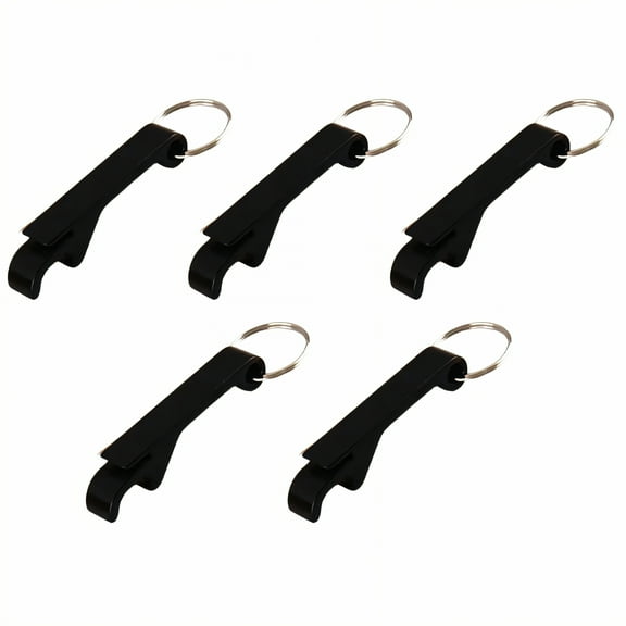 DESIGNICE 5Pcs Keychain Bottle Opener,Aluminium Blend Keychain Charms,Can Popper Bottle Opener Keychain,black1