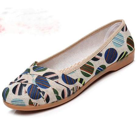 Summer Saving Clearance AXXD Round Toe Comfort Shoes Breathable Blue Comfy Flats Shoes Women Christmas Size 38(US:6.5)