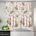 thumbnail image 2 of mayuai Easter Bunny Kitchen Curtains and Valances Set Tier Curtains Cafe Curtains 36 Inch Length Living Room Bedroom Bathroom Farmhouse Rustic Country Curtains 3 Piece Set Rod Pocket, 2 of 4