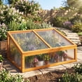 thumbnail image 5 of Costway Garden Portable Wooden Green House Cold Frame Raised Plants Bed Protection, 5 of 10