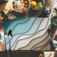 thumbnail image 6 of Abstract Beach Coastal Placemats Set of 4, Ombre Teal Brown Geometric Table Mats Washable Heat-Resistant Non-Slip Place Mats for Kitchen Dinner Table Indoor Outdoor Decor,13x19 Inch, 6 of 9