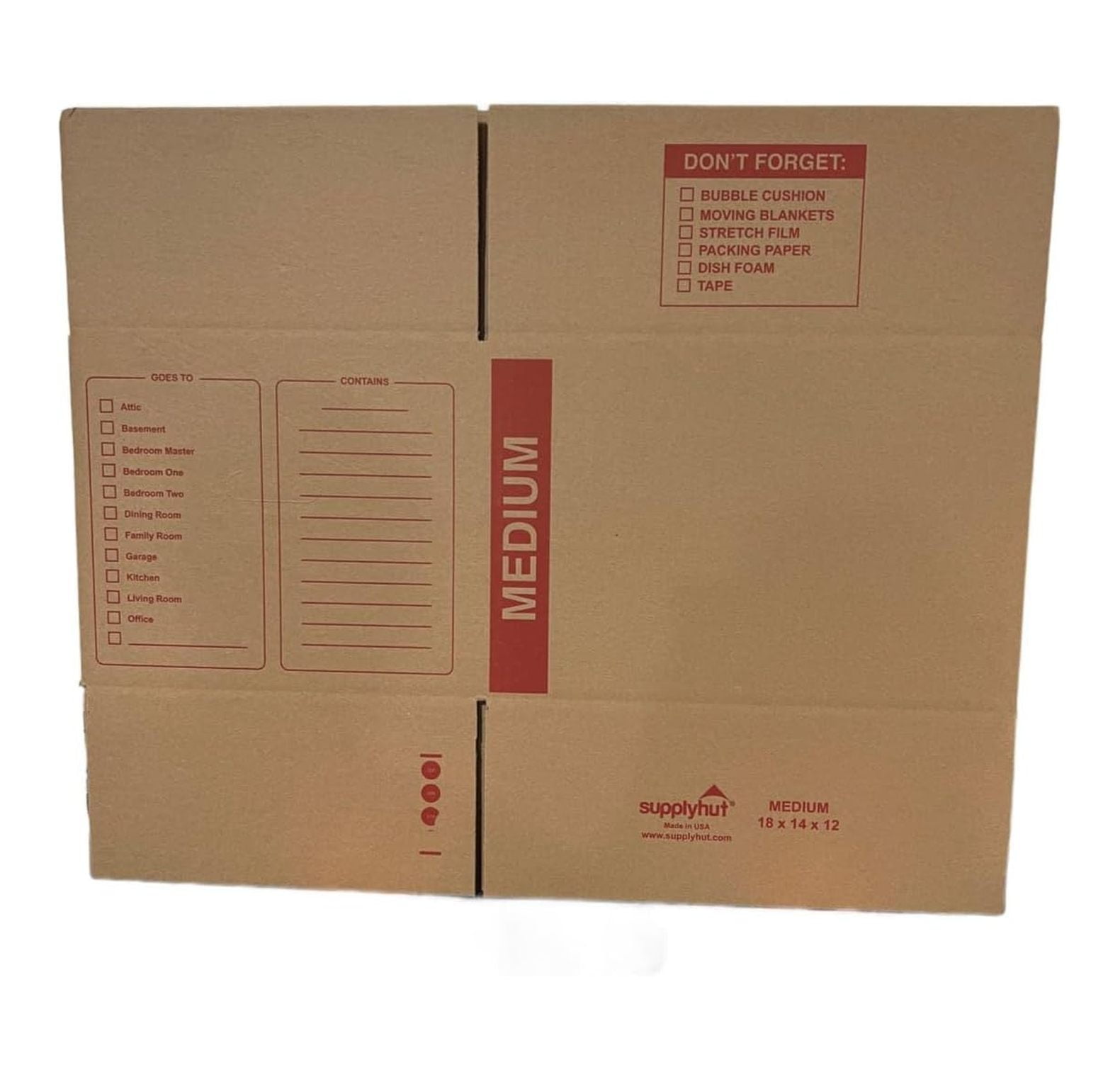 10 - Pack Medium Cardboard Moving Boxes 18x14x12 32 ECT With Handles