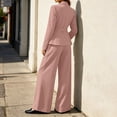 thumbnail image 5 of Women's Blazer Straight-Leg Suit Solid Color V-neck Long Sleeves Suit Coat Straight-leg Pants Suit Breathable Lightweight Office Wear for Women, 5 of 8