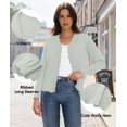 thumbnail image 5 of EASYBRA Women V Neck Button Down Cardigan Long Sleeve Ribbed Knit Slim Fit Sweater, 5 of 6