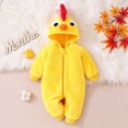 thumbnail image 5 of OJSFQUFP Baby Chicken Toddler Fuzzy Plush Hooded Zipper Jumpsuit with Infant Cosplay Romper for Halloween, 5 of 7