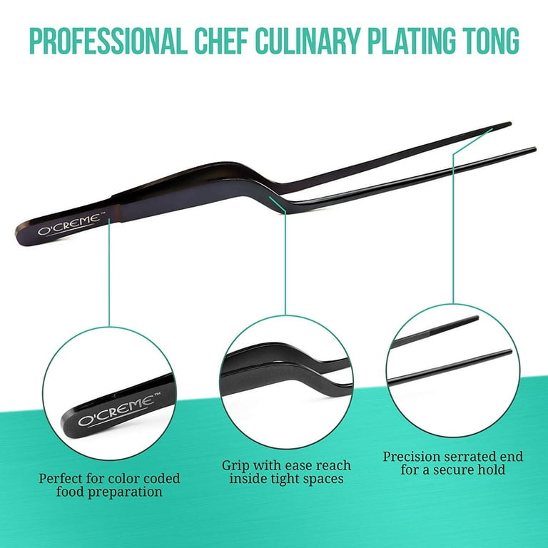 professional stainless steel precise kitchen tongs