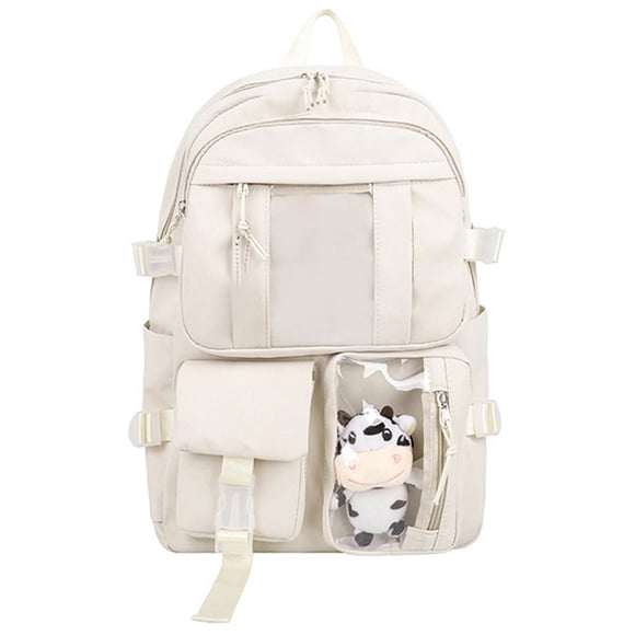 Mochila Jinwen Escolar Informal con Bolsillos Laterales Regalo Blanco