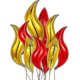 thumbnail image 1 of 10 Pcs Fake Fire Balloons Firefighter Fire Truck Birthday Party Decorations, 24 Inch Flame Balloons Fake Campfire For Fireman Party Supplies Summer Ca, 1 of 5