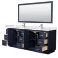 thumbnail image 3 of Wyndham Collection Miranda 84" Wood Double Bathroom Vanity in Dark Blue/Nickel, 3 of 7