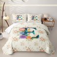 thumbnail image 2 of Feelyou Floral Alphabet E Twin Quilt Set for Women Girls, Watercolor Groovy Rose Twin Coverlet Set, Multi-Color, 2-Piece, 2 of 7
