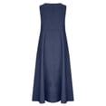 thumbnail image 5 of MaFYtyTPR Women's Sleeveless Denim Maxi Dresses Casual Loose Fit Crew Neck Side Pocket Lightweight Summer Dress Women Beach Dresses A-Dark Blue XXL, 5 of 6