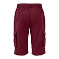 thumbnail image 6 of Trgacdwlo Men's Cargo Capri Pants Quick Dry 3/4 Below Knee Capri Pants with Pocket Elastic Waist Summer Men Hiking Pants Wine M, 6 of 9