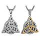 thumbnail image 1 of 2 Pcs Collares Nudo De Bruja Celta Acero Inoxidable Malubero Dorado y Plateado, 1 of 5
