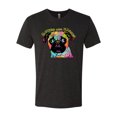 thumbnail image 2 of Pugs and Kisses Cute Dog Neon Rainbow Pug Dog Lover Mens Premium Tri Blend T-Shirt, Vintage Black, Large, 2 of 3