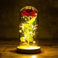 thumbnail image 2 of Valentines Day Gift for Girlfriend Eternal Rose LED Light Foil Flower In Glass Cover Mothers Day Wedding favors Bridesmaid Gift Gao Jinjia LED, 2 of 2