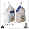 thumbnail image 4 of Coastal Cabana Soft Door Stops, Jute, Cotton, Loop Tops, Weighted, 11.75 Inches, House Shaped with Anchor and Lifesaver Fabric Embellishments, 4 of 6