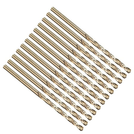 FRKSMD-#55 Drill Bit Jobber Straight Shank M2 High-Speed Steel 135&deg; Gold Finish for Stainless Steel Hard Metal - 12 Pack