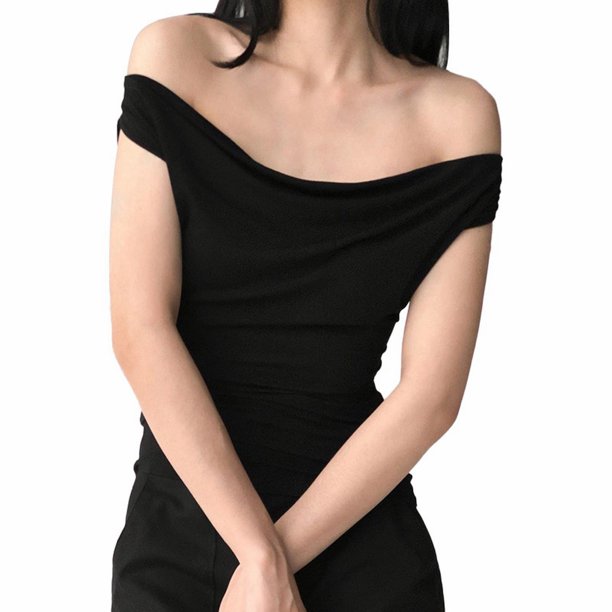 Playeras,Blusas y Tops,Ropa para Mujer Verano Tops verano color sólido sin mangas espalda abierta con cordones chaleco camiseta superior (Black, M)