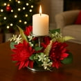 thumbnail image 5 of Solive Christmas Decorations Soft Glue Christmas Candle Holders Wreath Christmas Wreath Ornaments Candle Wreath Decoration Holiday Party Wedding Anniversary Decor, 5 of 7