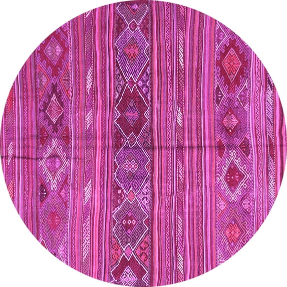 Ahgly Company Indoor Round Oriental Pink Traditional Area Rugs, 5' Round