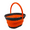 Grey/Orange, variant on SAMMART Collapsible Plastic Bucket with Handle 11L (2.9 Gallon) - Portable Outdoor Picnic tub/Container - Foldable Basin for Washing Dishes, Camping, Hiking