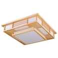 thumbnail image 3 of CNCEST 48W Square Wood Dimming Ceiling Light Japanese Tatami Remote LED Lamp Chandelier, 3 of 10