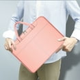 thumbnail image 5 of Laptop Bag, Business Briefcase, Multi-layer Tablet Storage, Polyester, Pink, 16.93x12.60x1.18 Inches,Vsgery, 5 of 9