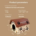 thumbnail image 3 of Best Pet Life Cardboard Cat House with Scratcher, Cat Bed for Indoor Cats, Cat Toy Pet Cat Scratcher House Cave Hideaway Gifts for Cat Birthday, Chocolate, 3 of 7