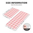 2PCS Kitchen Mats for FloorSquare Pink White Plaid Non slip Kitchen