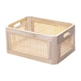 thumbnail image 2 of Cesta de almacenamiento de escritorio, caja de almacenamiento de escritorio de madera con asas, organizador de escritorio de oficina portátil, bandeja S 30cmx20cm13cm SM SunniMix Organizador de contenedores de almacenamiento, 2 of 8