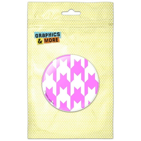 

Preppy Houndstooth White Pink Refrigerator Button Magnet