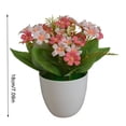 thumbnail image 2 of Decoración floral plástica del escritorio de la casa de la flor de la simulación del paño de las flores artificiales en maceta, rosa Noticed HA7819-02B, 2 of 6