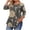 Gray, variant on Ruimatai Women's Plus Size Casual Printed 3/4 Sleeve T-Shirt Round Neck Loose Fit Blouse Soft Comfortable Stylish Top