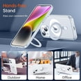 thumbnail image 4 of for iPhone 14 Case [Not Yellowing] [Military Grade Protection] [No.1 Strong Magnets] Magnetic Metal Matte Built-in Compatible with MagSafe Stand Case 6.1 inch 2022, Matte Clear, 4 of 12