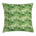 thumbnail image 1 of Palm Leaf Throw Pillow Cushion Cover, Mix of Jungle Foliage Leaves Madagascar Aloha Botanical Forest Plant, Decorative Square Accent Pillow Case, 20 X 20 Inches, Green Olive Green White, by Ambesonne, 1 of 2