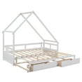 thumbnail image 4 of Extending Daybed Frame with Two Drawers, No Box Spring Needed, Space Saving Design, White, 4 of 7
