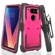 LG V30 Cas, V30 Plus, Armure Complète [ Intégré Protecteur d'Écran ] Robuste Holster Shell Combo Clip Couvercle - Rose Chaud – image 1 sur 4