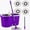 Purple, variant on 360° Spin Mop Bucket System with Wringer, 4 Microfiber Replacement Mop Heads, Stainless Steel Bucket, Household Floor Cleaning Kit