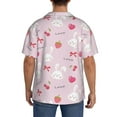 thumbnail image 5 of Vsdgher Love Rabbit Print Men's Wrinkle Free Untucked Cuban Shirt Business Casual Button Down Shirts Short Sleeve Shirt, 5 of 7
