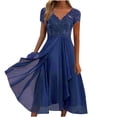 thumbnail image 2 of CHUANK 2023 Robes en Dentelle pour Invitées de Mariage pour Femmes Élégantes Robes pour Mère de la Mariée Marié Robes en Chiffon Robe de Soirée Formelle Midi Robe de Fête, 2 of 7