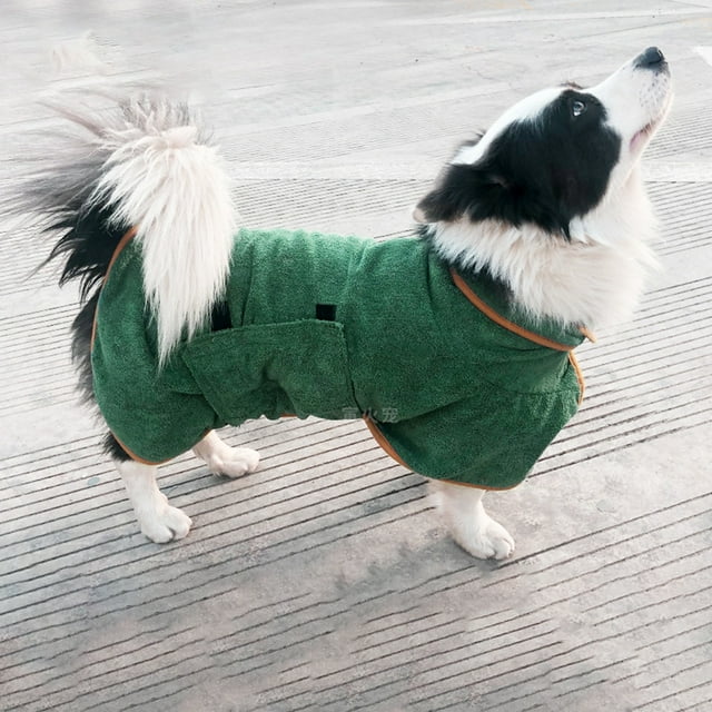Quick Dry Dog Bathrobe Soft Comfortable Pet Absorbent Bath Towel With Convenient Magic Tape Multiple Size Bath Accessories